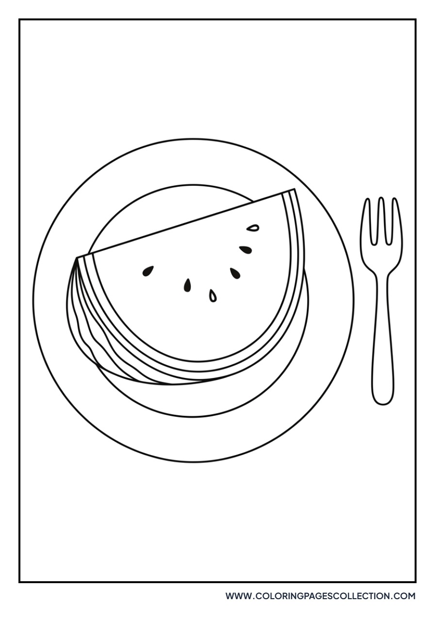 Watermelon on a Plate with a Fork