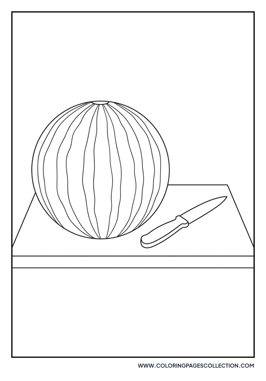 Watermelon on a Wooden Table