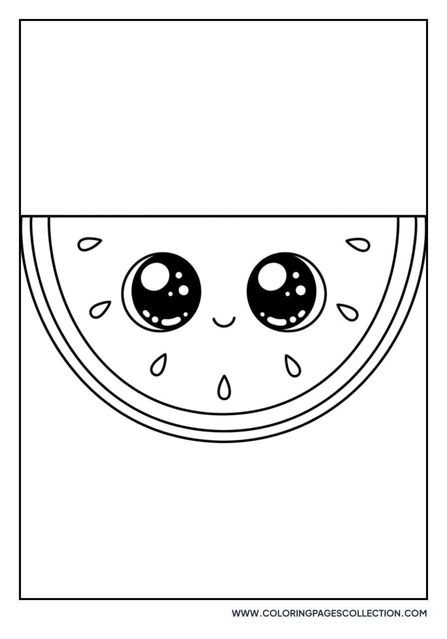 Watermelon Slice with Big Eyes