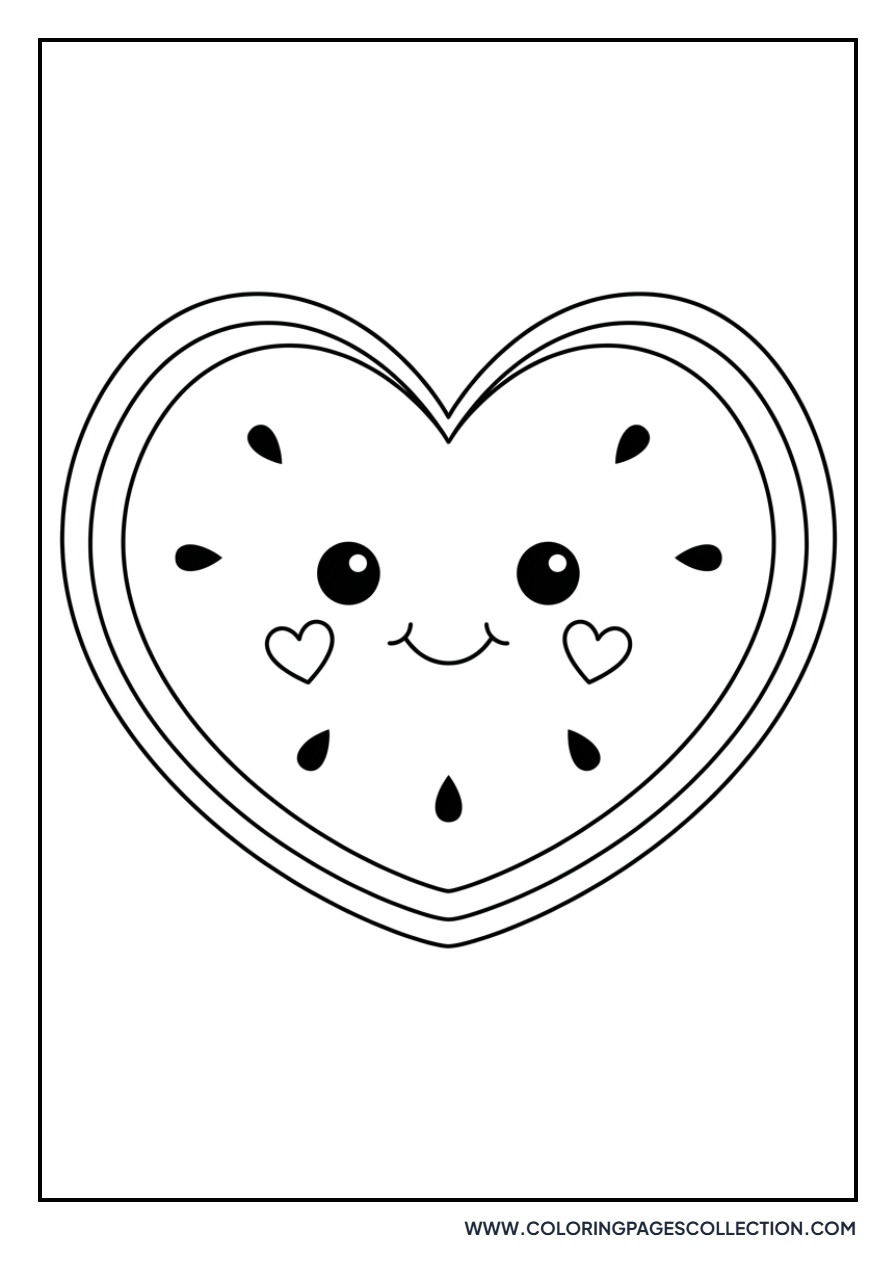 Watermelon Slice with Heart Cheeks