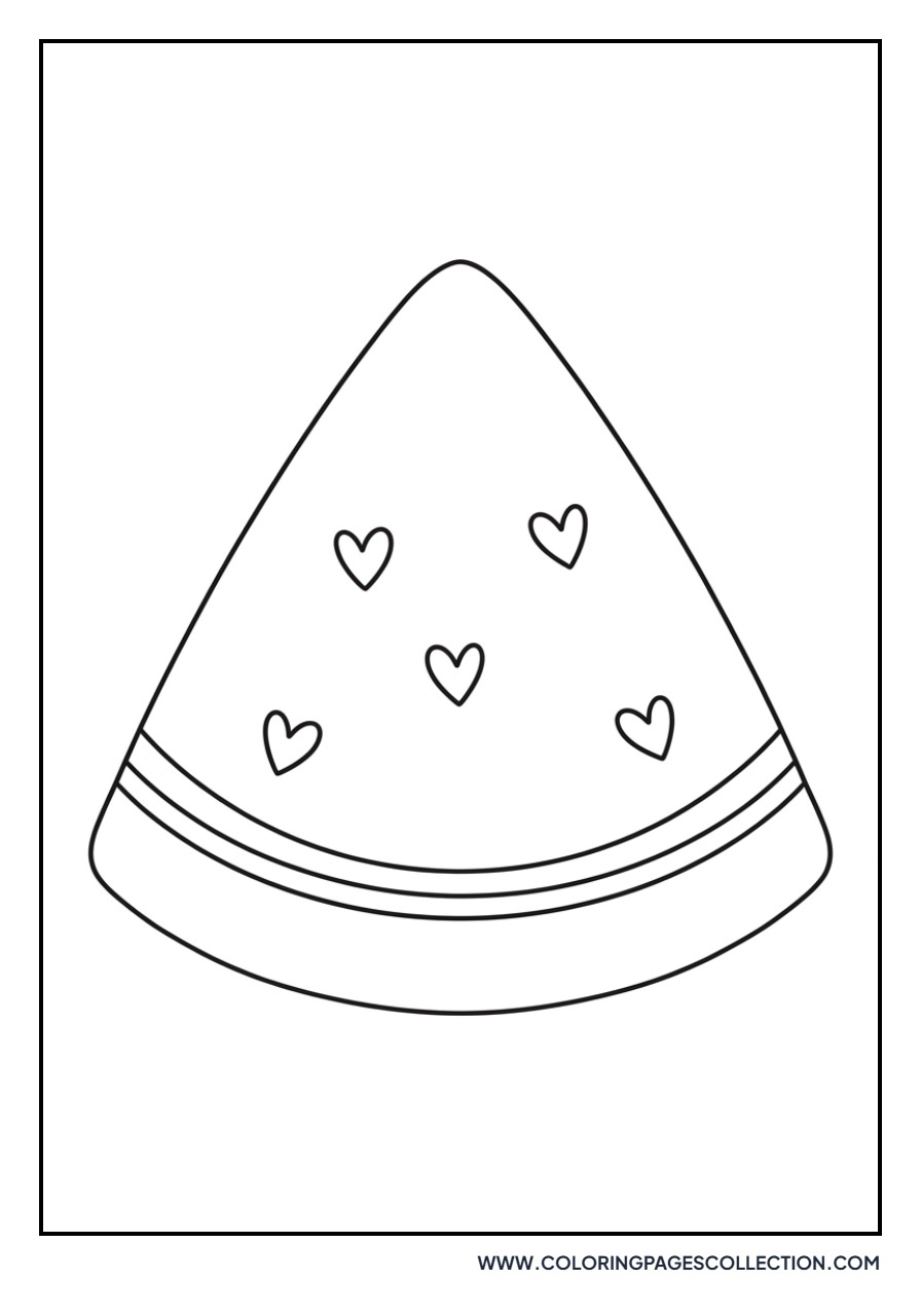 Watermelon Slice with Heart Seeds