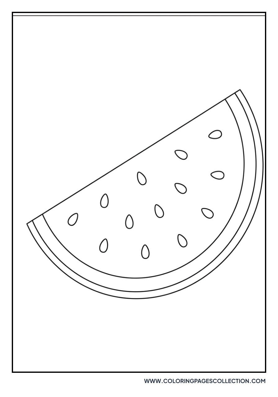 Watermelon Slice with Many Seeds