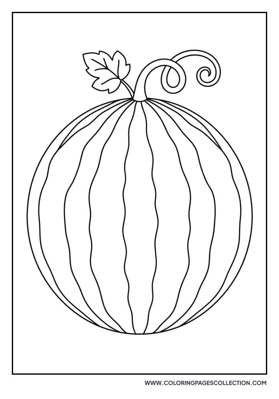 Whole Round Watermelon with Stripes