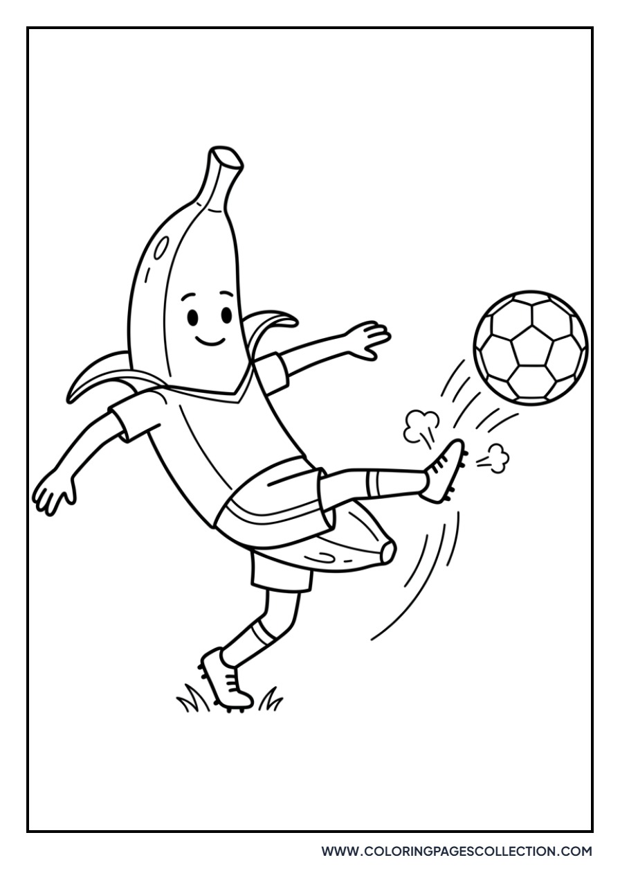 Banana Playing Soccer