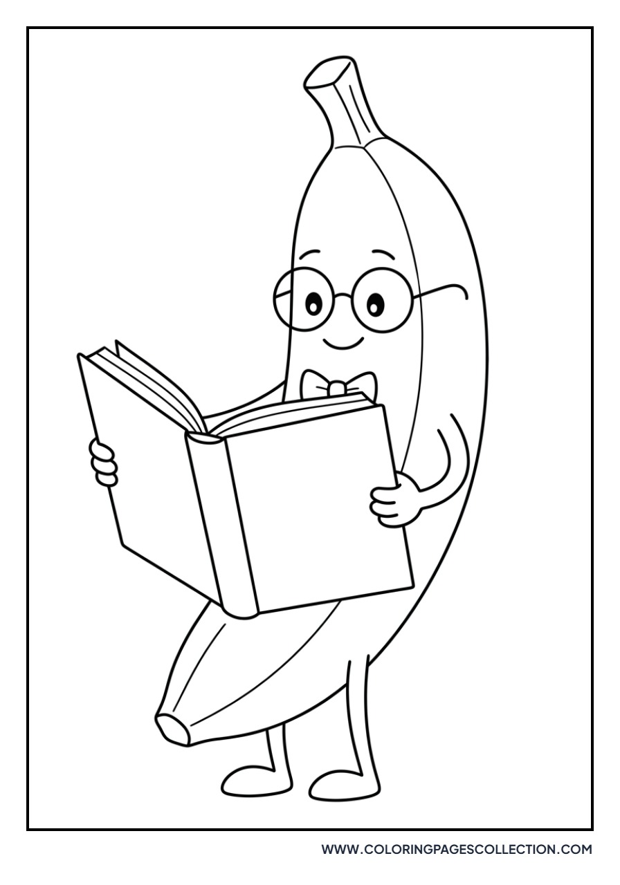 Banana Reading a Book