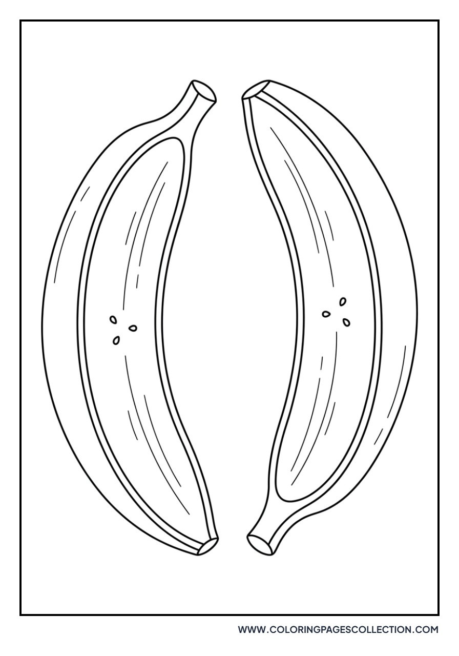 Banana Sliced Lengthwise