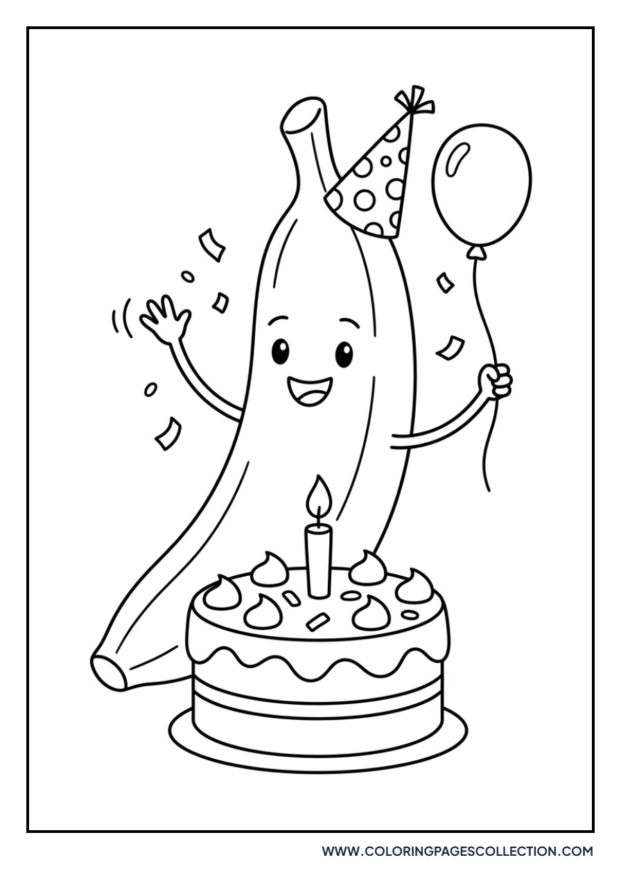 Banana with a Birthday Cake