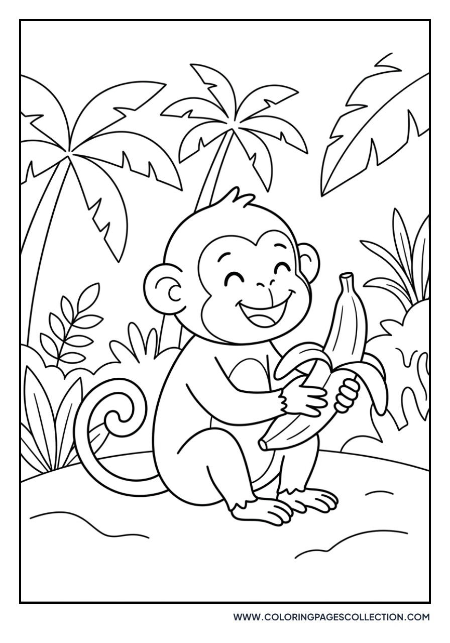Monkey Holding a Banana