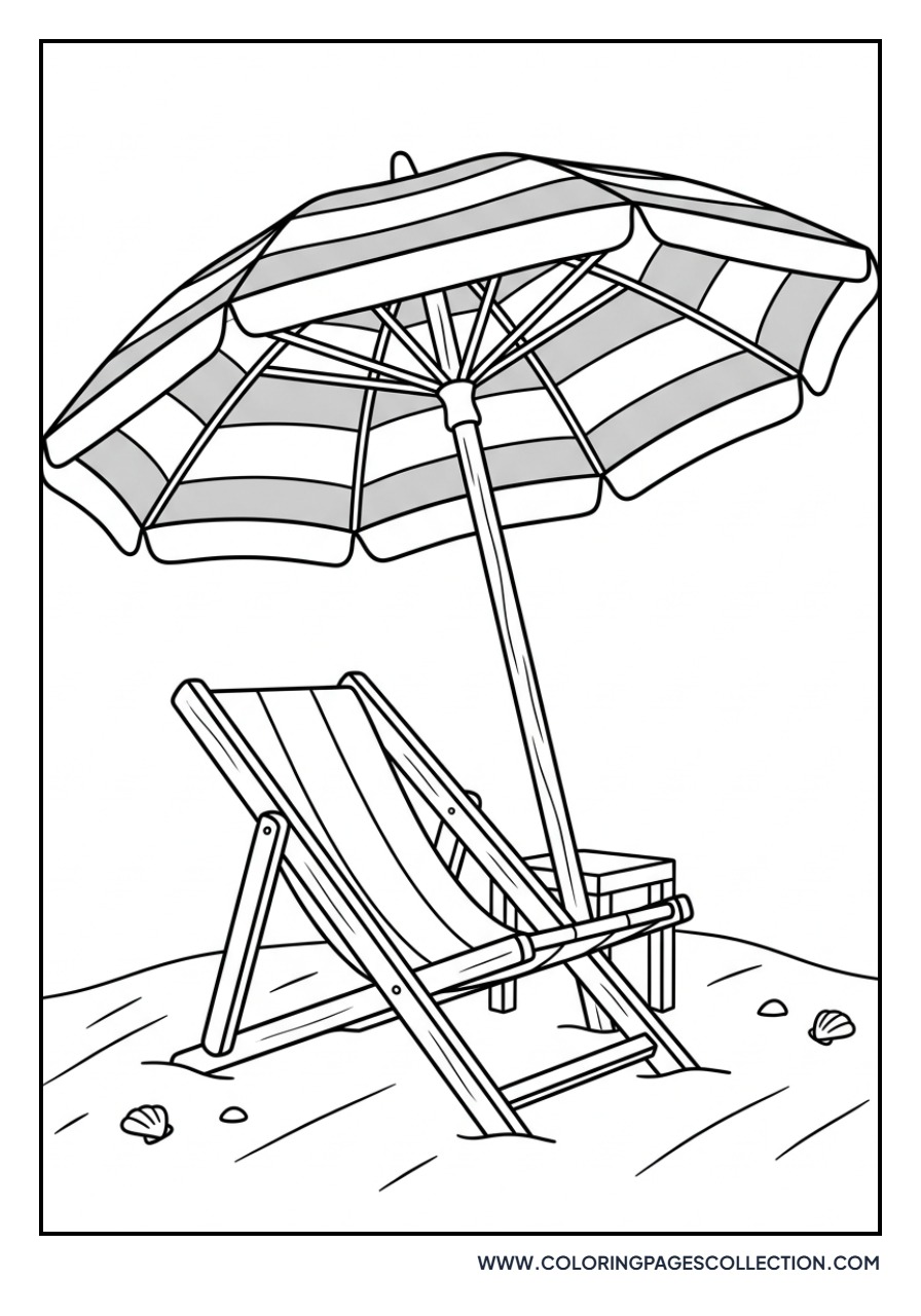 Beach Chair and Umbrella