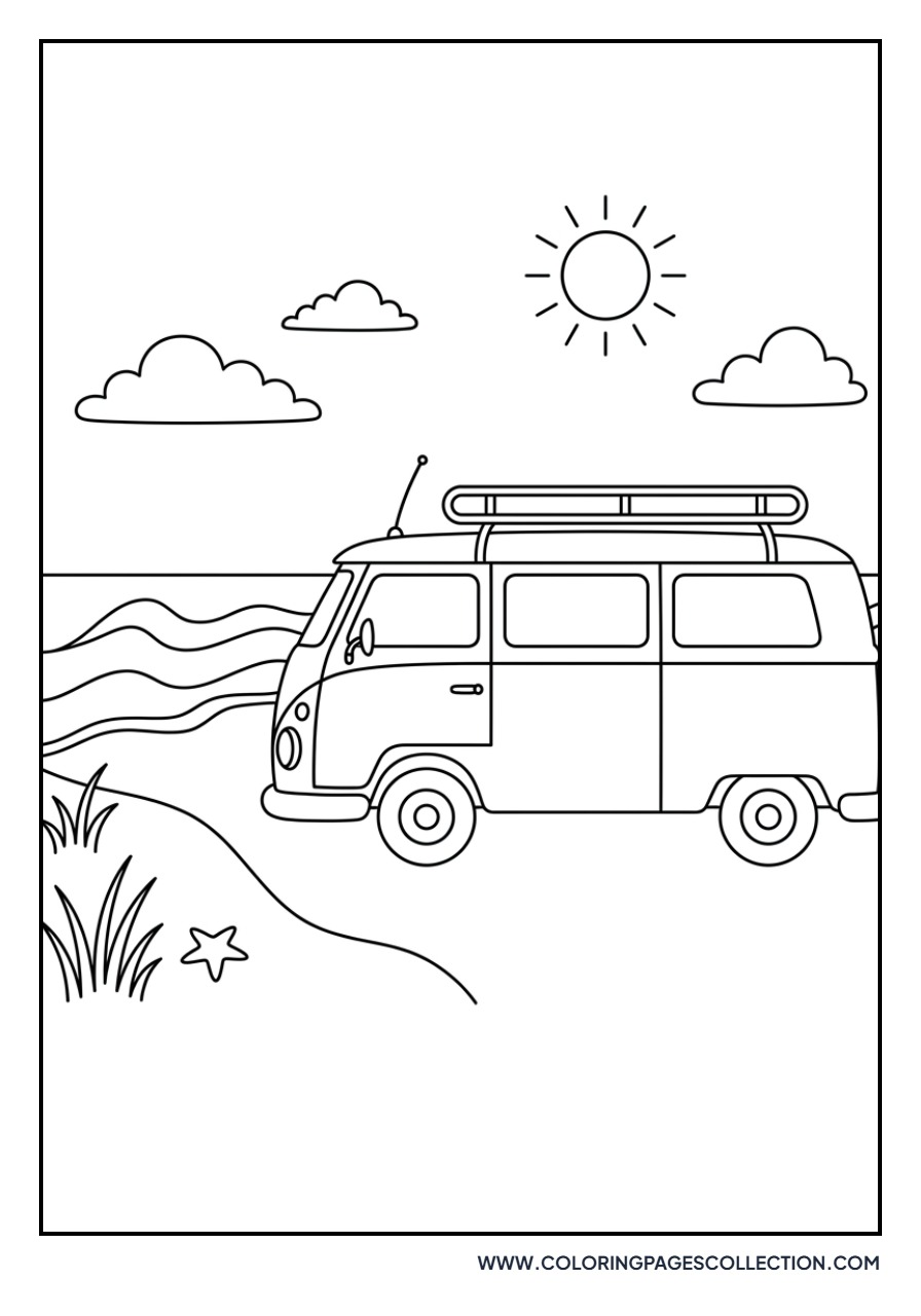 Camper Van near Shore