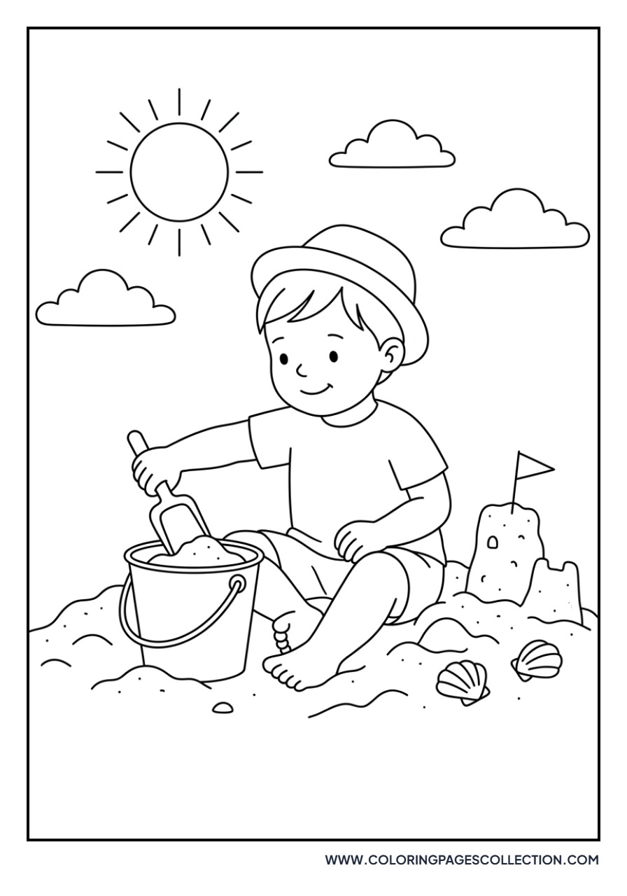 Child Building Sandcastle
