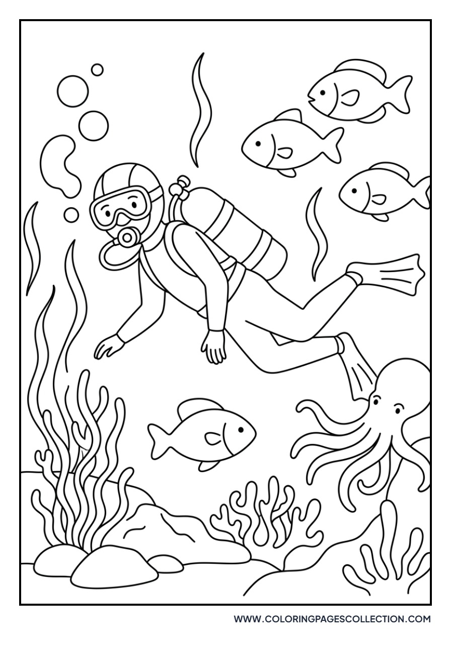 Scuba Diver Underwater
