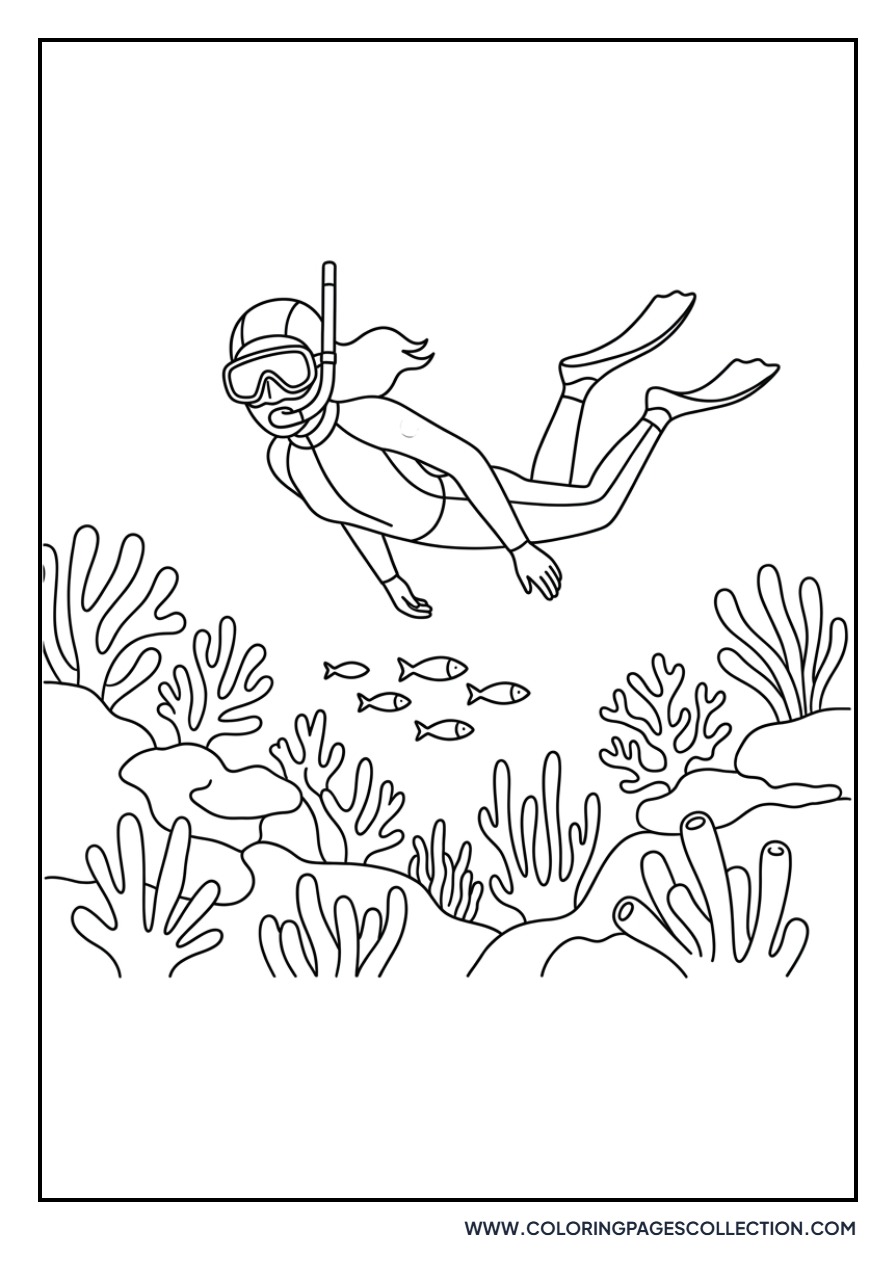 Snorkeler and Reef