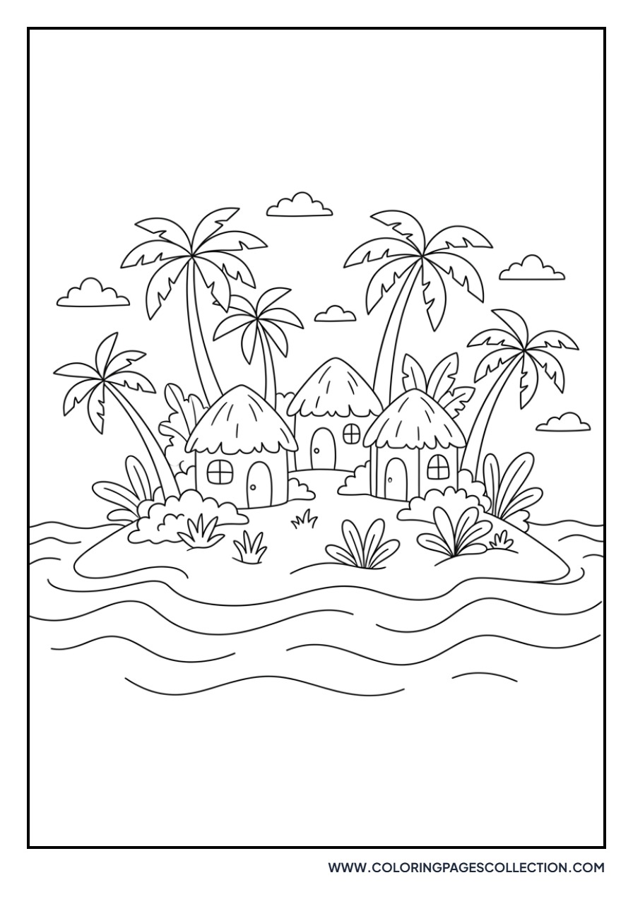 Tropical Island Huts