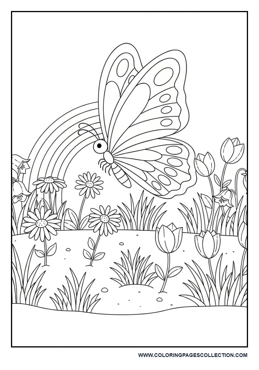 Butterfly and Rainbow Garden