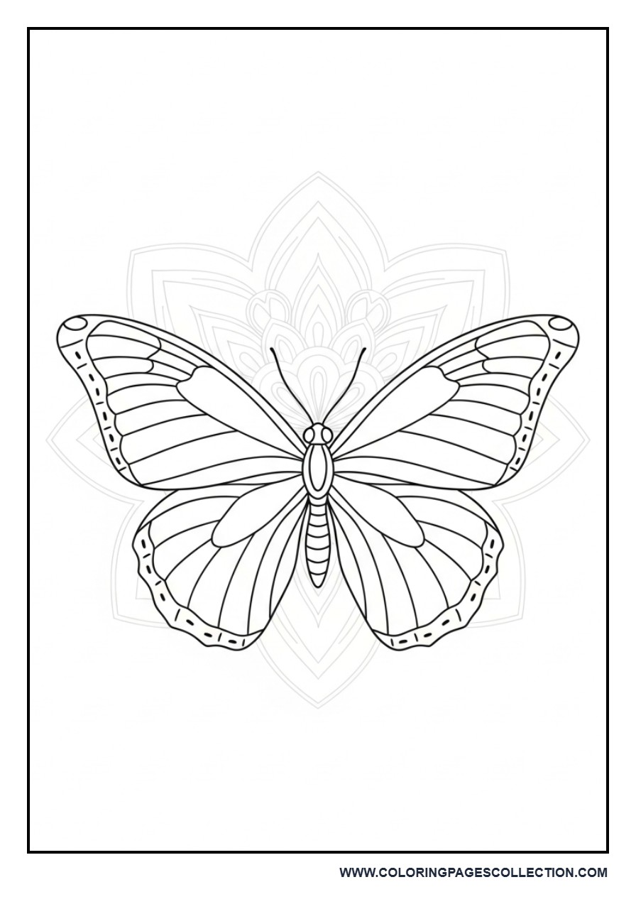 Butterfly and Simple Mandala Background