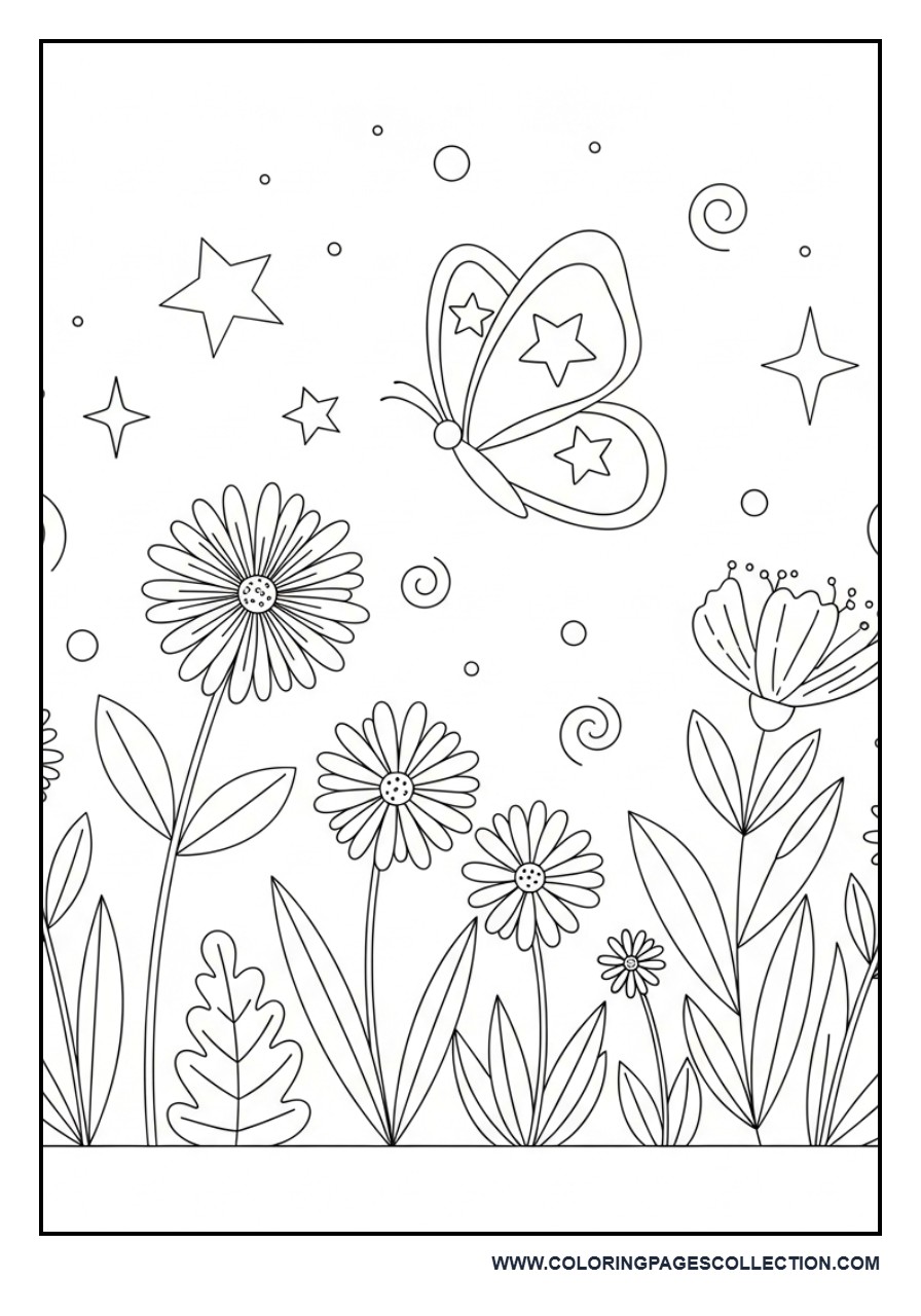 Butterfly in Magical Star Garden