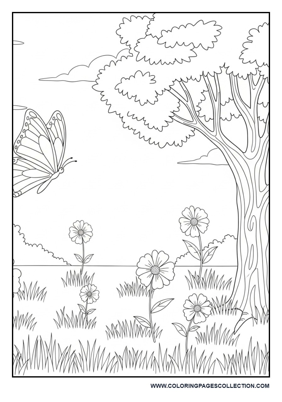 Butterfly in Park Scene