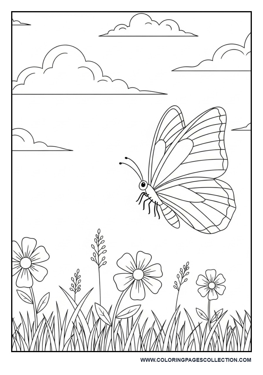 Butterfly in Peaceful Meadow