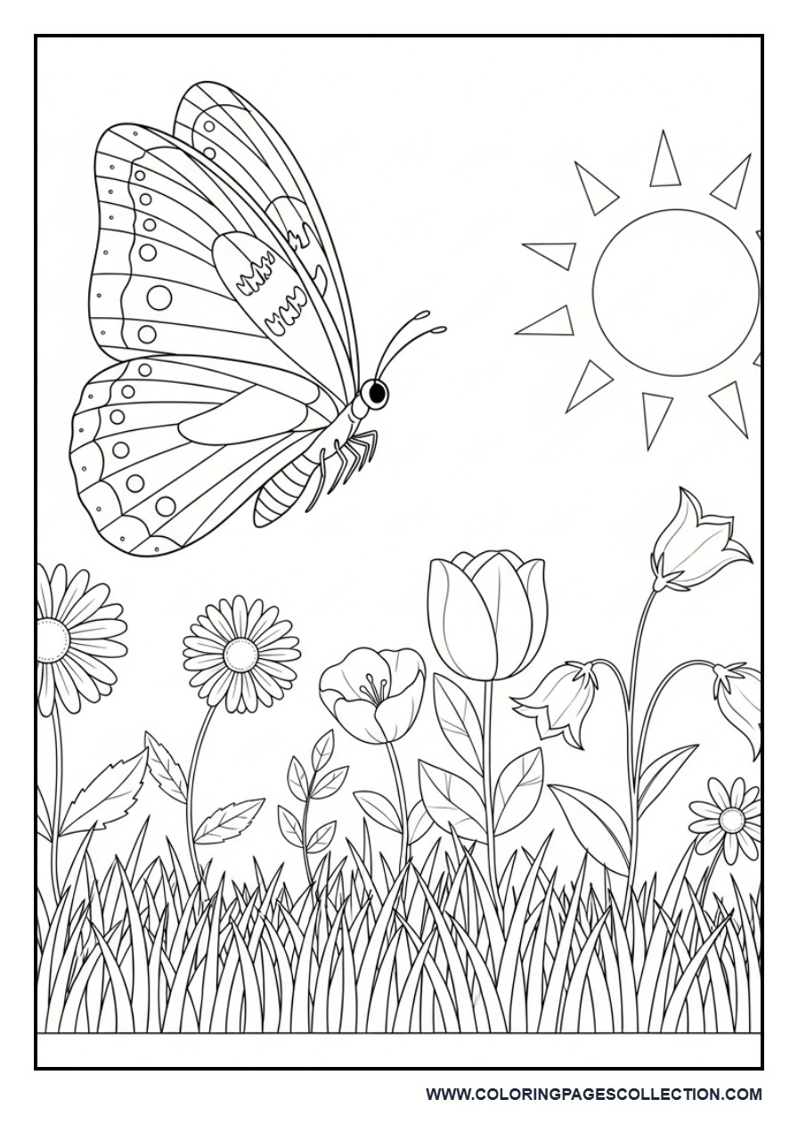 Butterfly in Sunny Garden