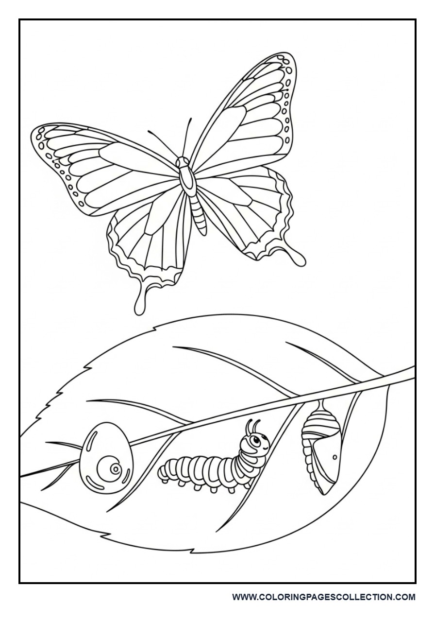 Butterfly Life Cycle Scene