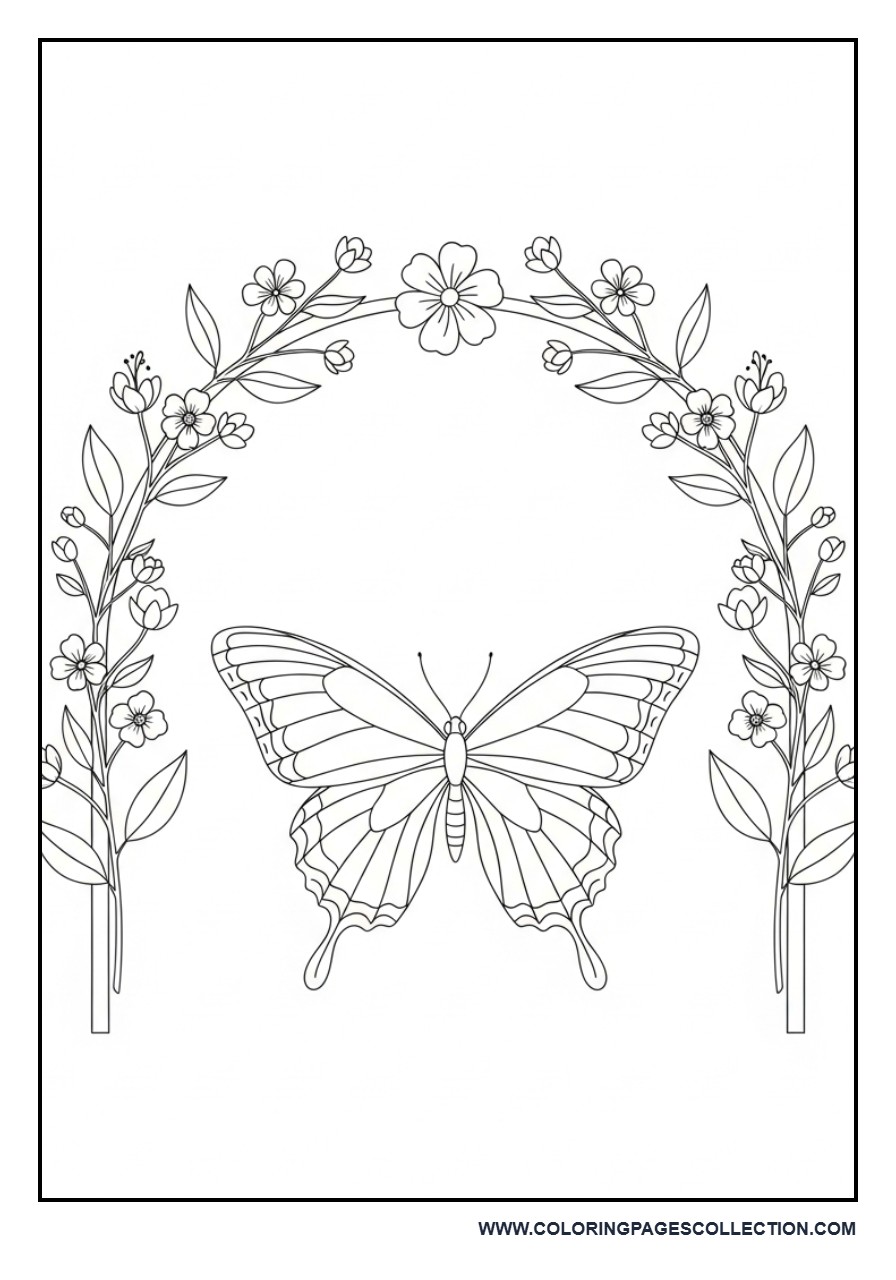 Butterfly with Decorative Garden Arch