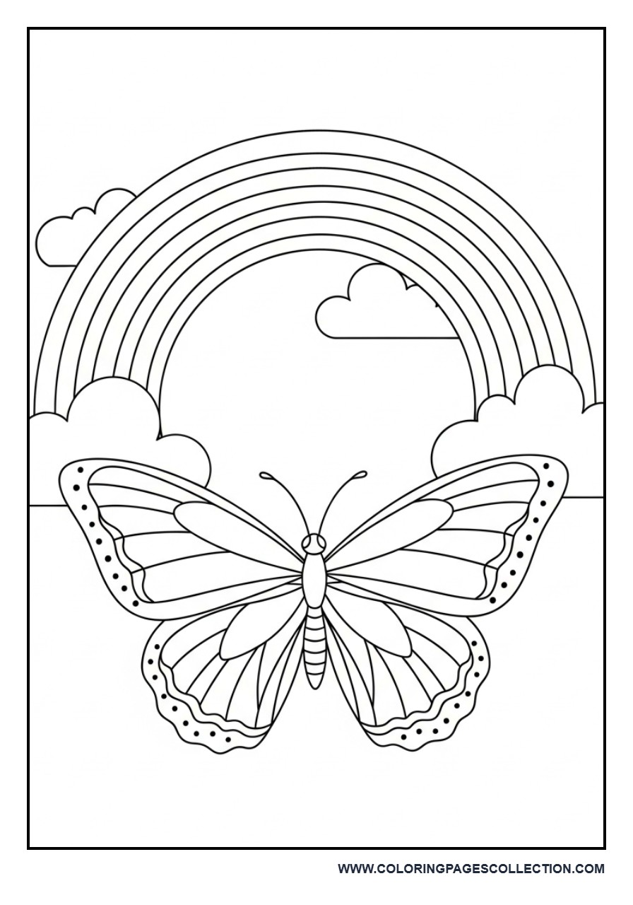Butterfly with Rainbow Outline