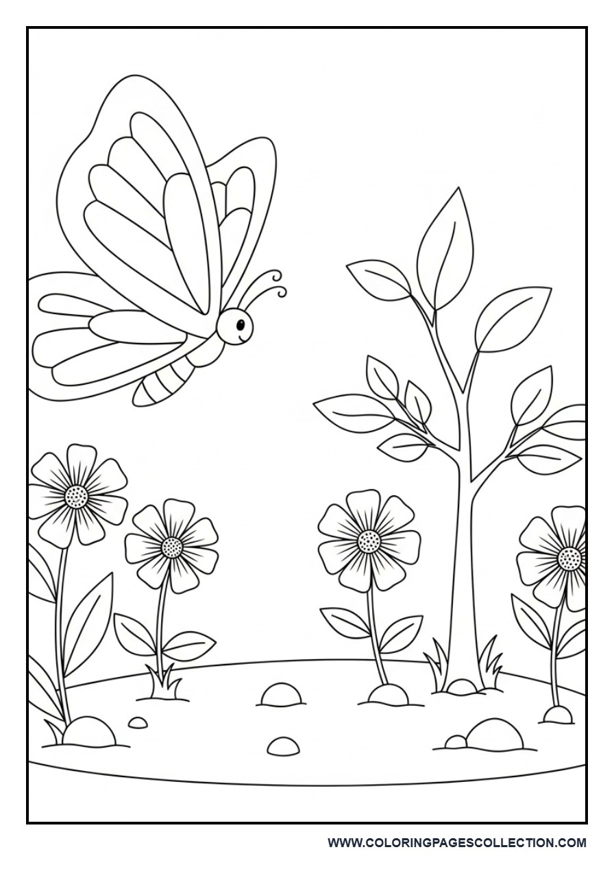 Cute Butterfly Classroom Scene