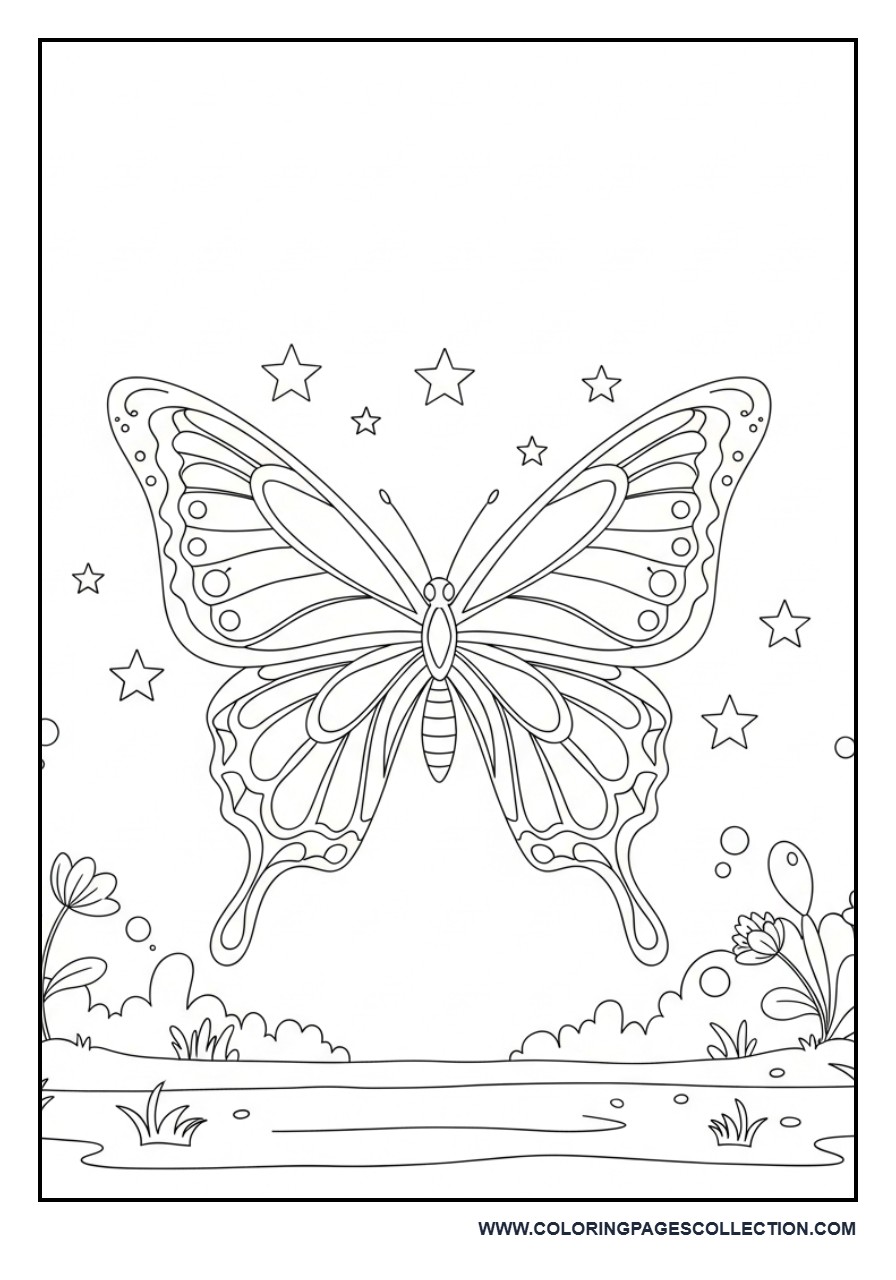Fairy Style Butterfly Scene