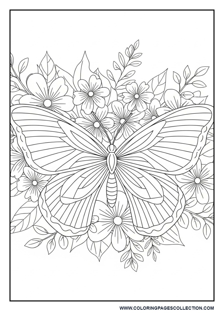Mandala Butterfly Garden Scene