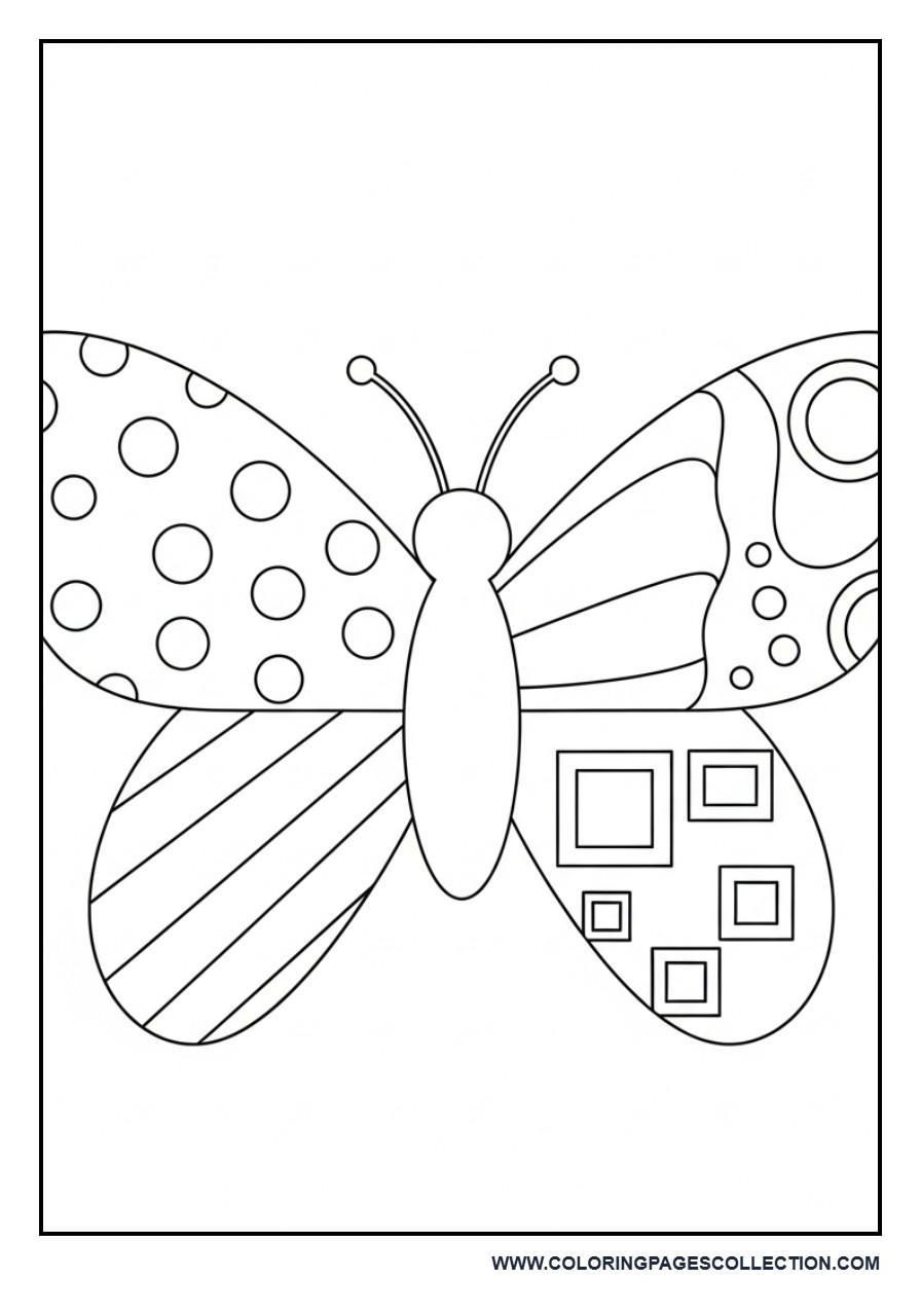 Preschool Butterfly Coloring Page
