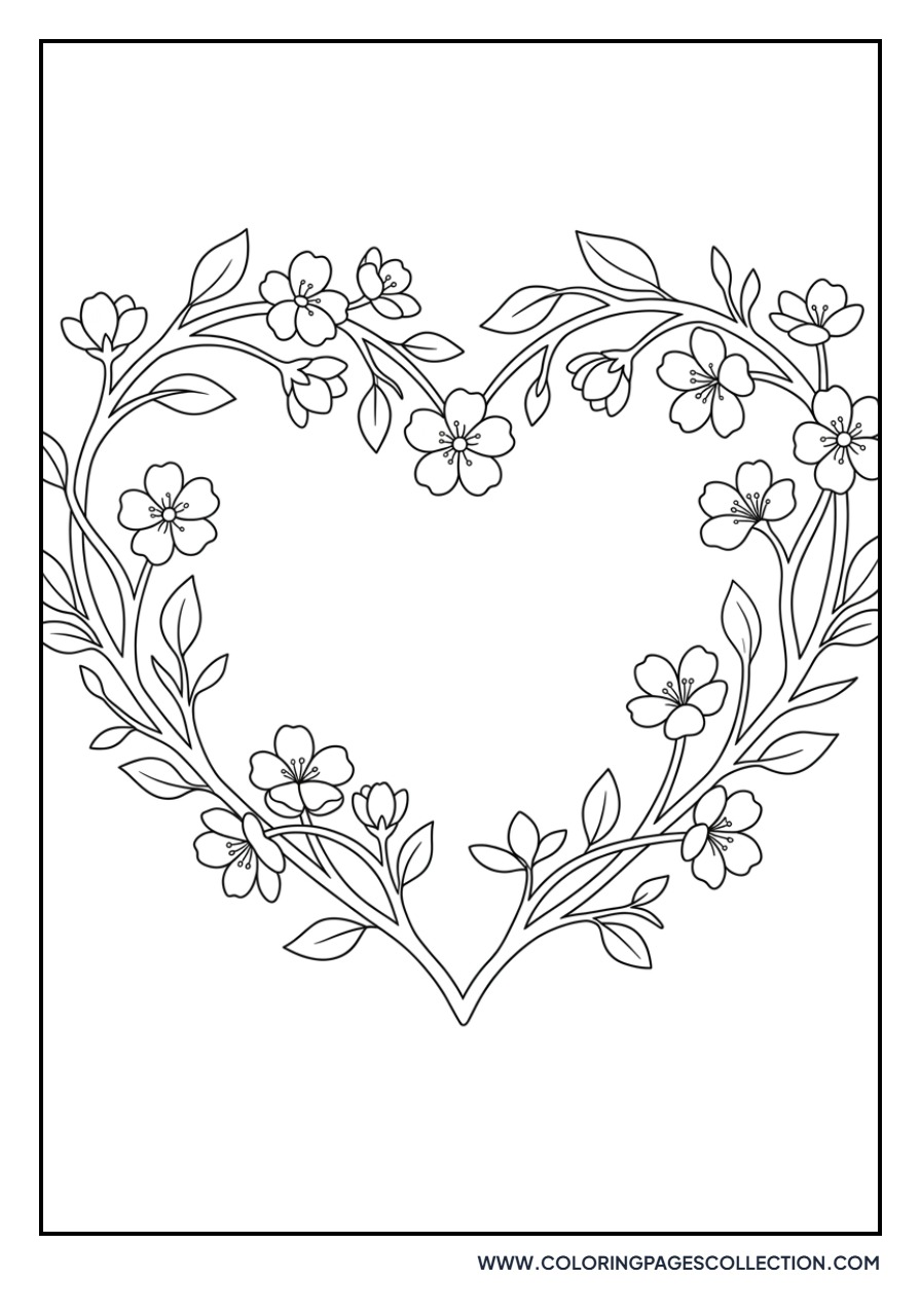 Cherry Blossom Heart Shape