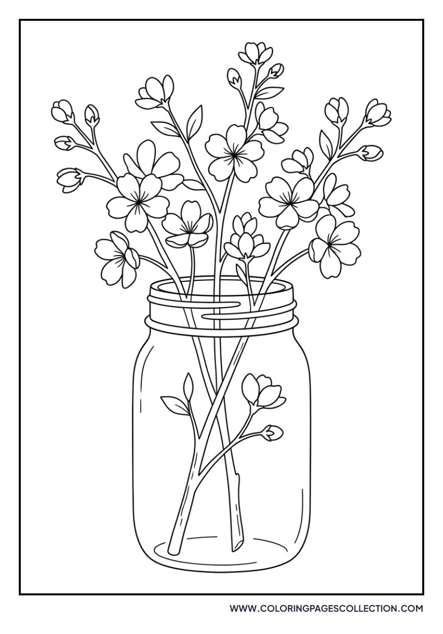 Cherry Blossom Mason Jar