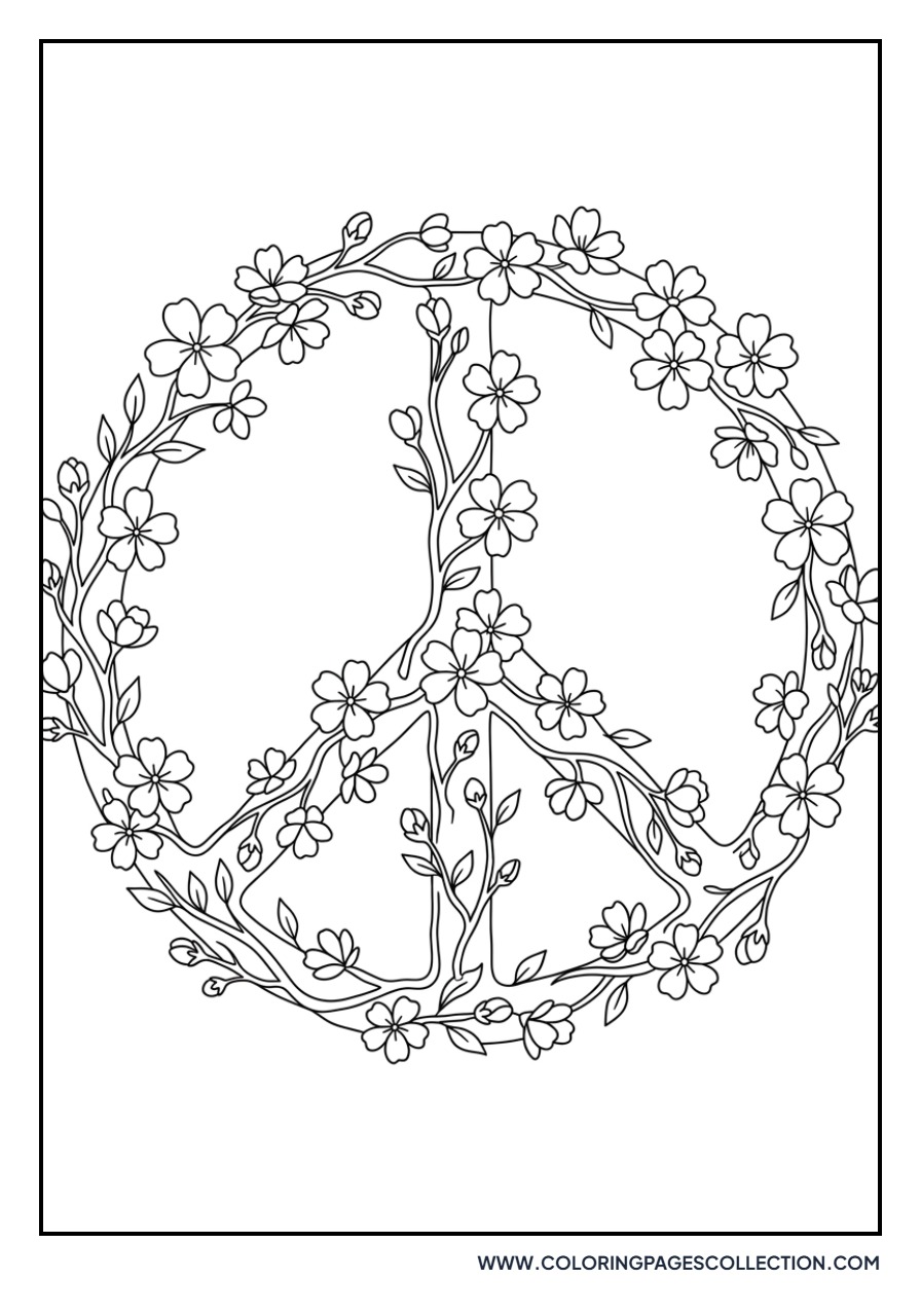 Cherry Blossom Peace Sign