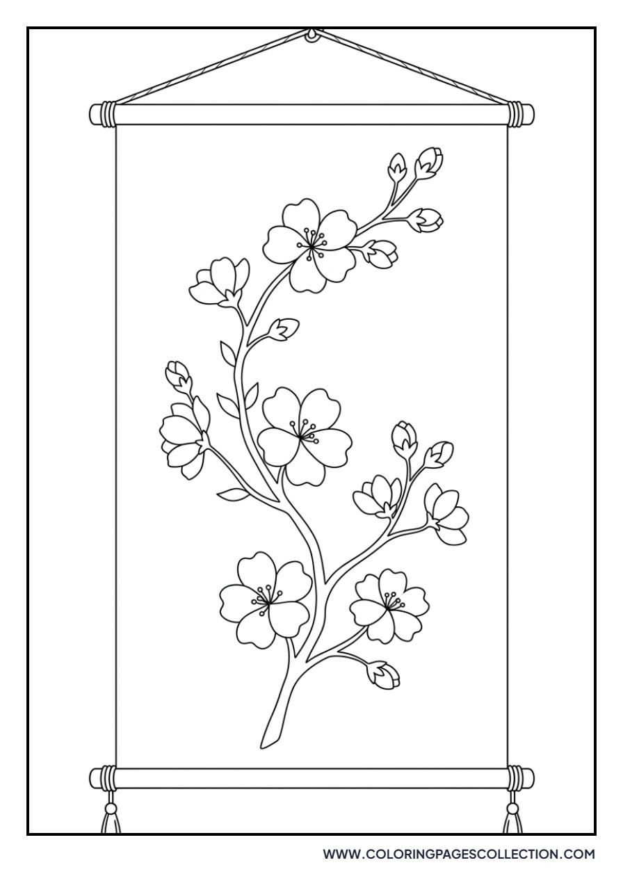 Cherry Blossom Scroll