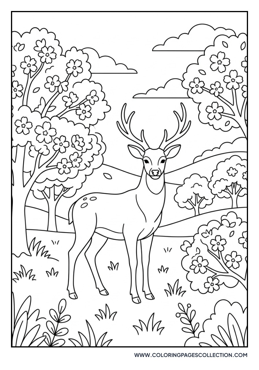 Deer and Cherry Blossoms