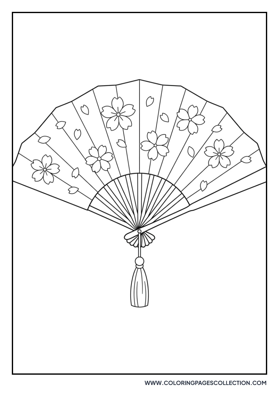 Japanese Fan with Sakura