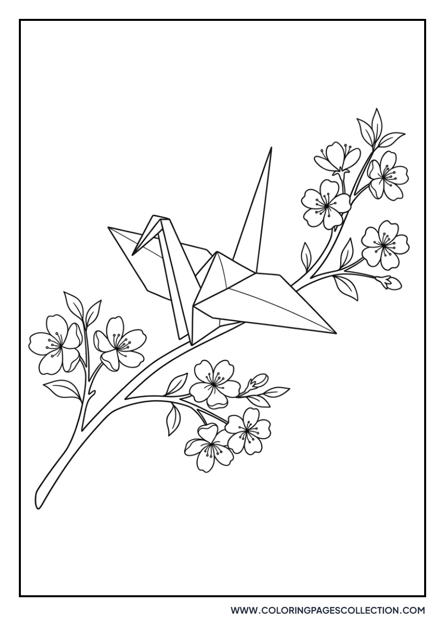 Sakura and Origami Bird