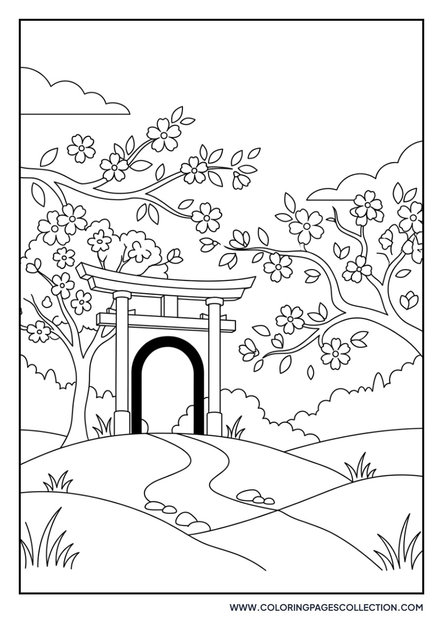 Torii Gate and Sakura