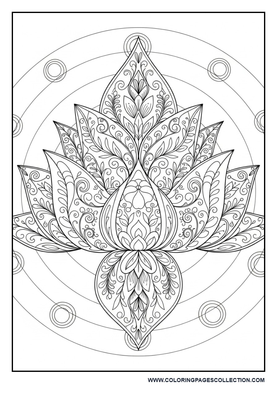 Lotus Mandala Coloring Page
