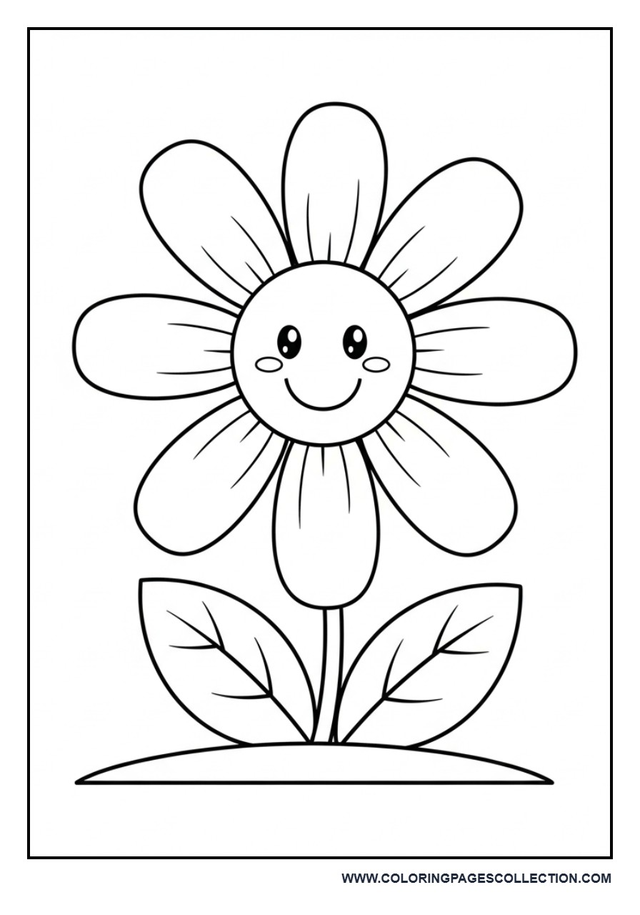 Simple Daisy Flower Coloring Page