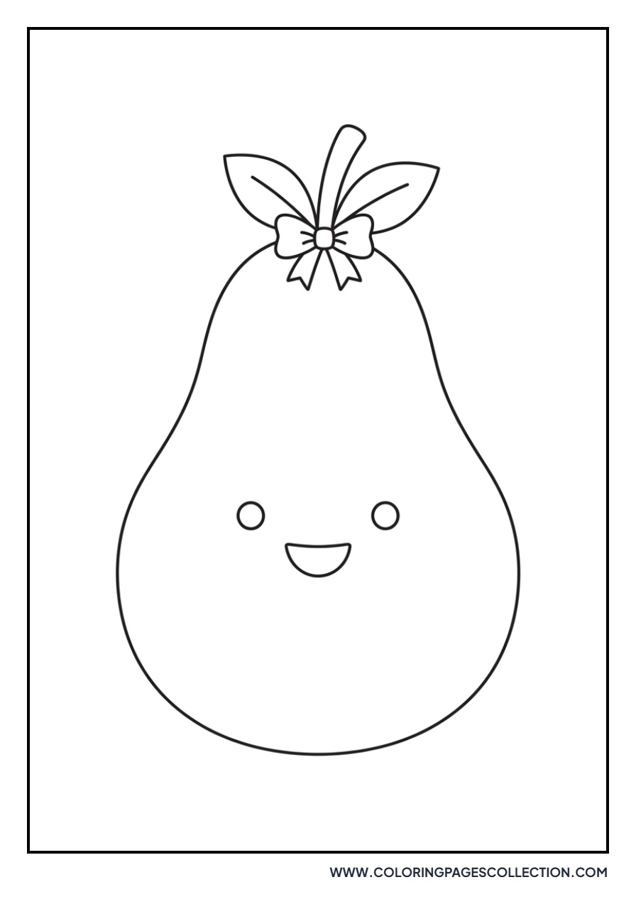 Cute Pear with a Bow