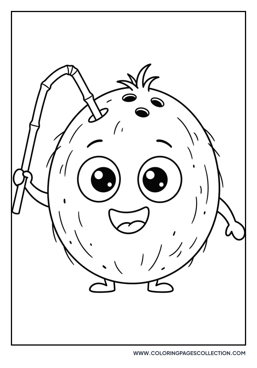 Kawaii Coconut Drinking Itself