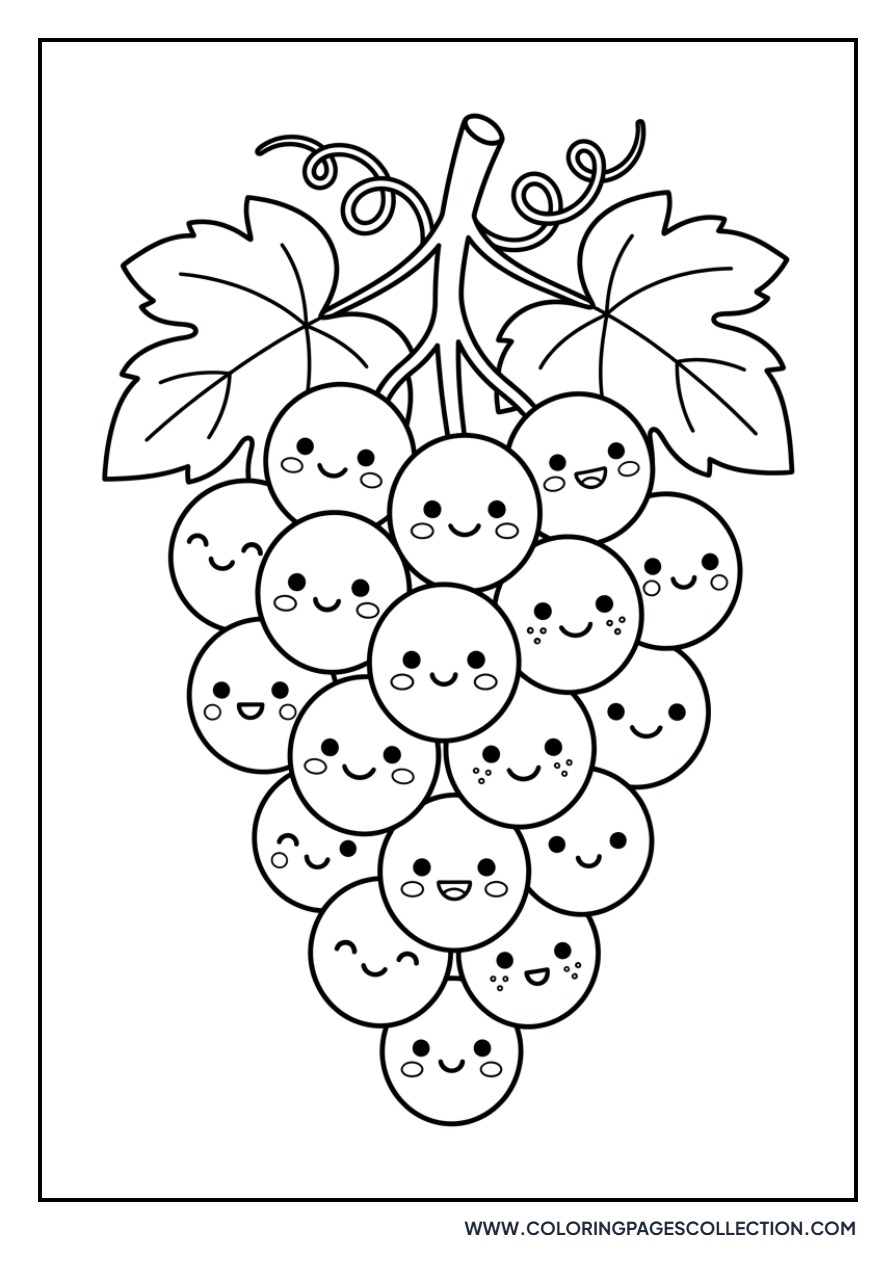Kawaii Grapes with Face