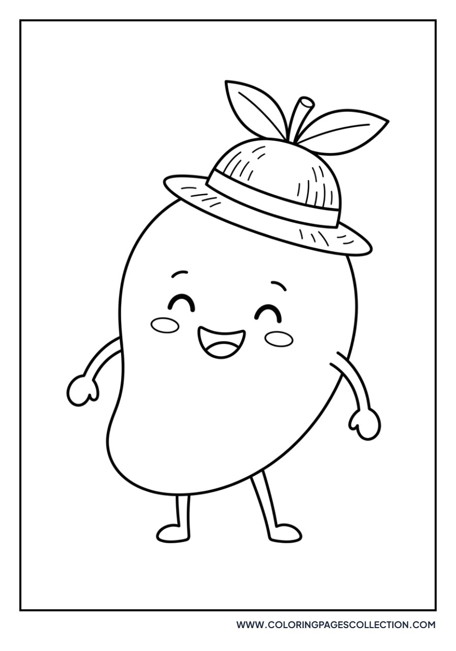Kawaii Mango with a Hat