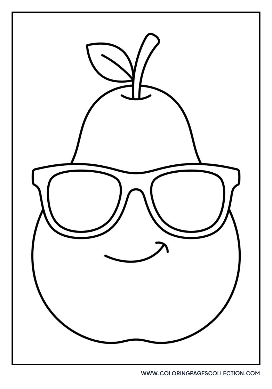 Kawaii Pear with Sunglasses