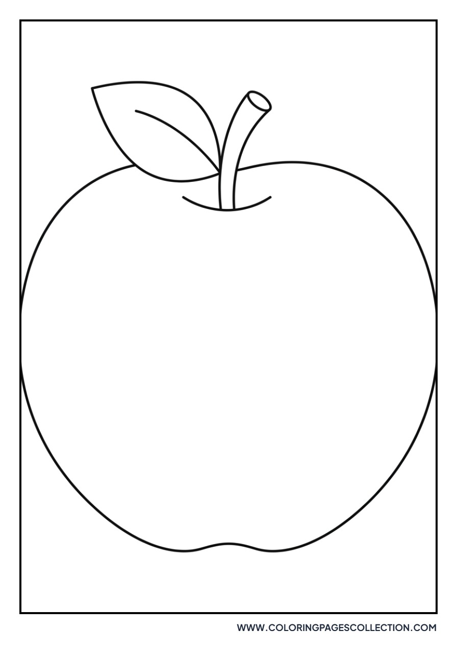 Large Red Apple with Leaf