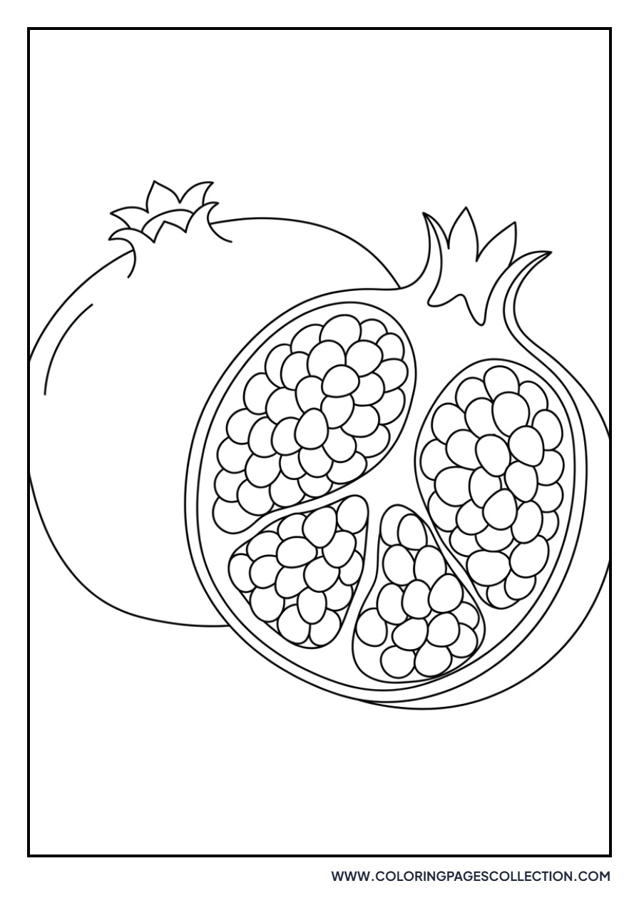 Pomegranate Cut in Half