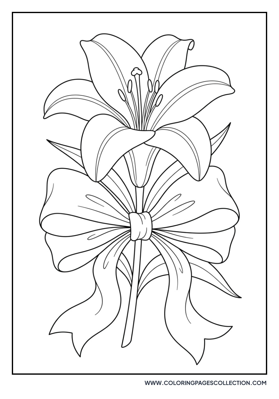 Easter Lily with Bow