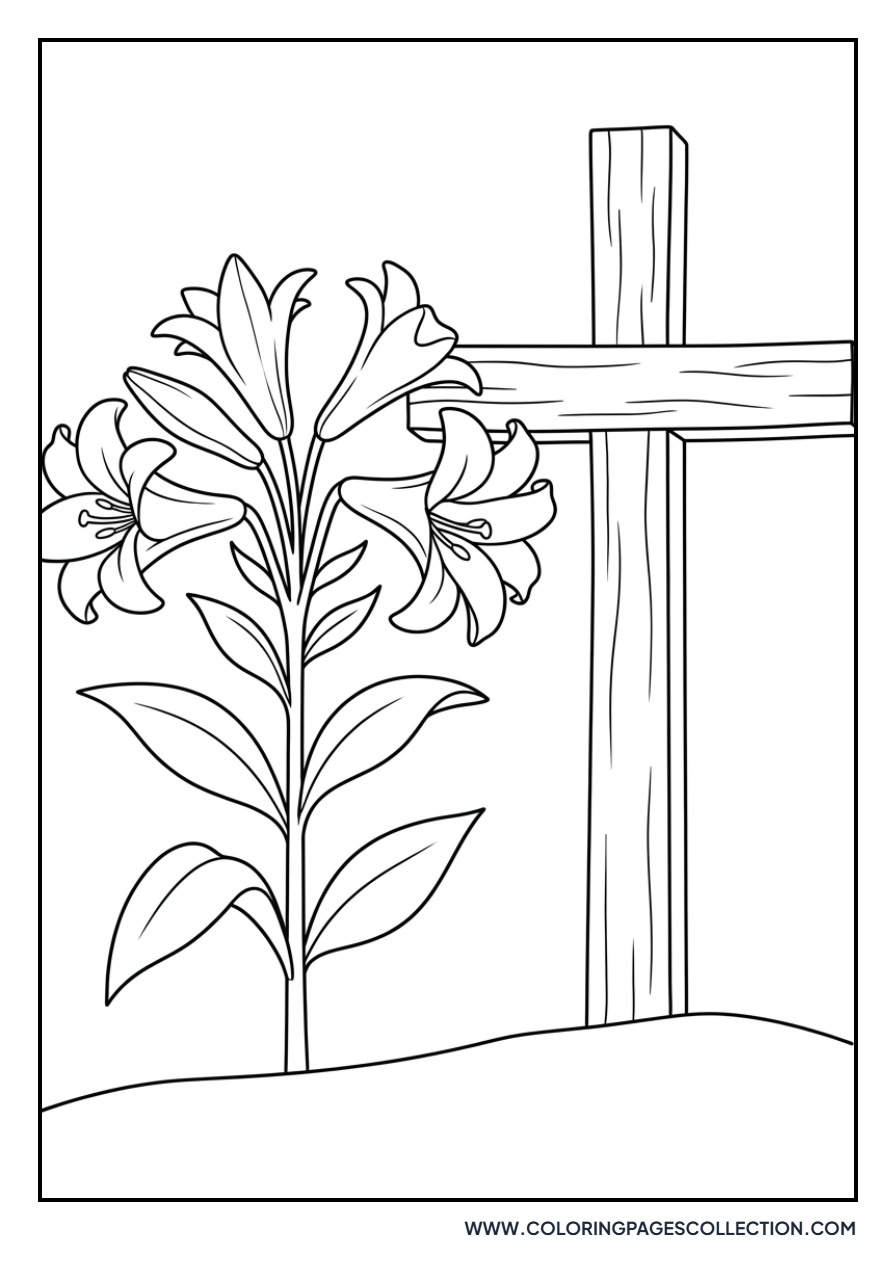 Easter Lily with Cross